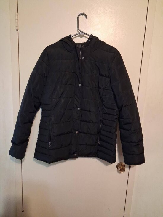George Jackets & Blazers - George Black Hooded Puffer Winter Coat Jacket Size L